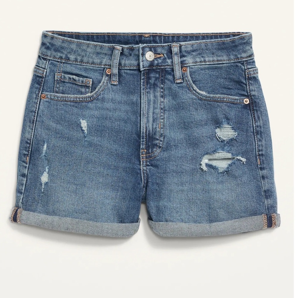 High-Waisted OG Straight Ripped Jean Shorts for Women - 3-inch inseam